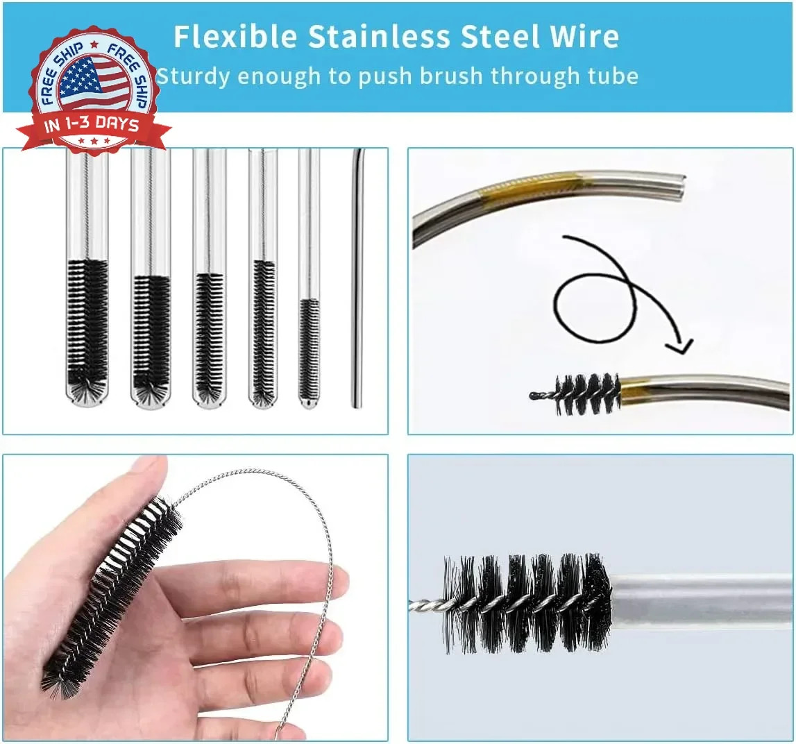 10PCS Flexible Drain Brush Straw Cleaner Brush Set,Pipe Cleaners Brush,61Inch St