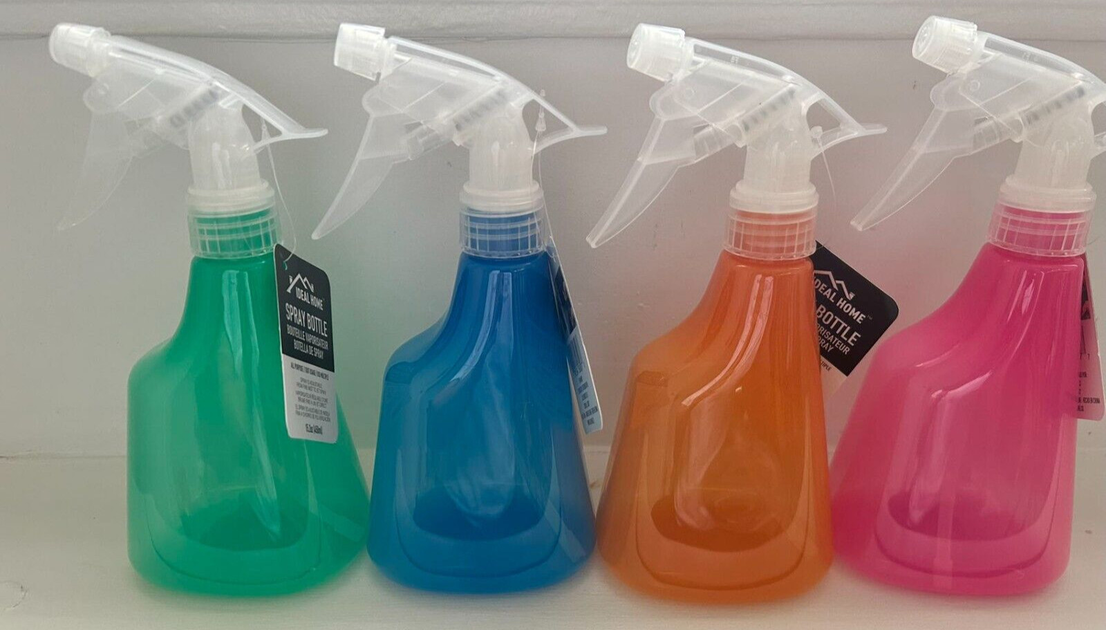 4 Pcs 450 ML Empty Spray Bottles Plastic 15.2Oz Cleaning Sprayer Refillable