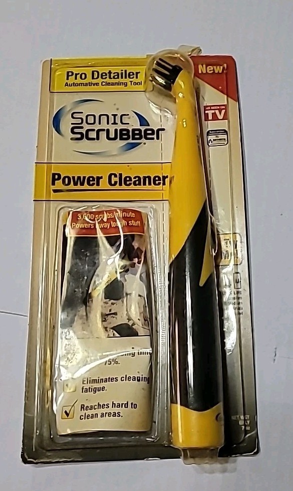 Sonic Scrubber Pro Detailer Yellow Black Auto Cleaning Tool For Cars NOS NEW