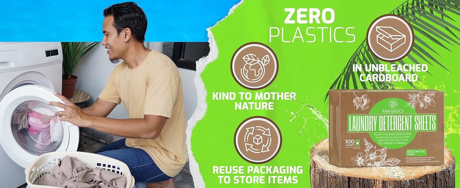 Laundry Deternt Sheets – Fresh Scent – Zero Waste, Plastic Natural