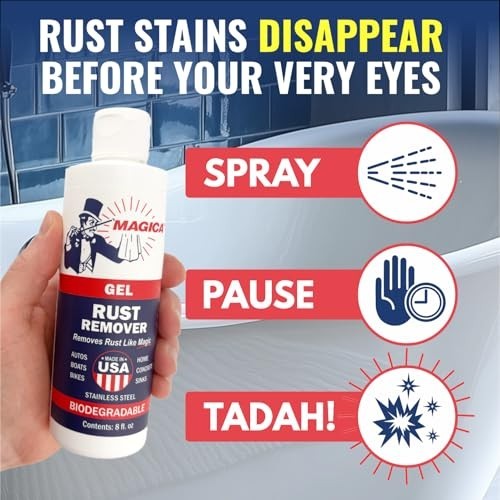 Rust Remover Gel – Effective Rust Stain Removal, 8oz, USA Made, 35 Years Proven