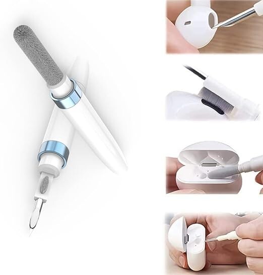 Kit limpiador 4 en 1 para Airpods equipado con una esponja flocada, 2 cepillos