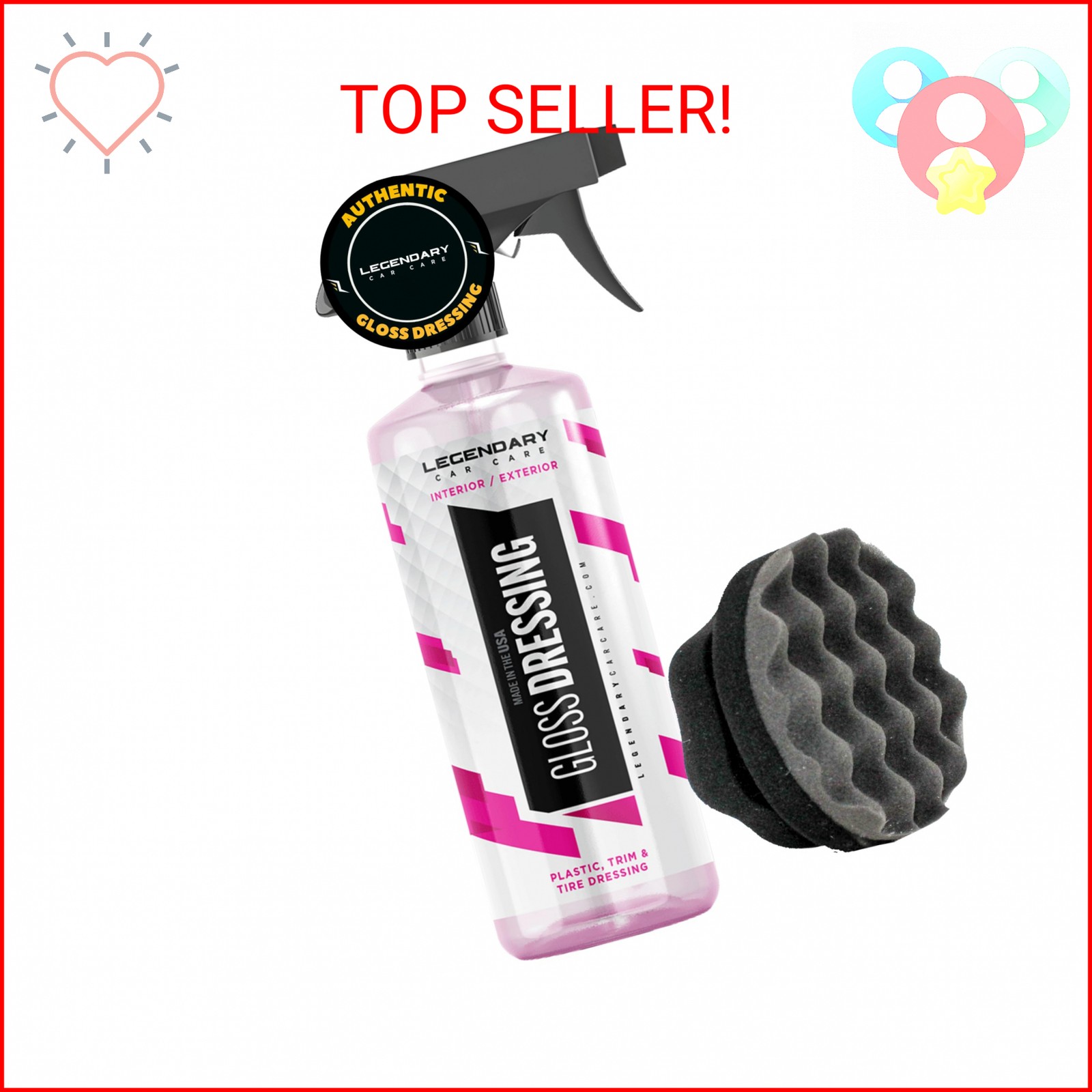 Legendary Gloss Dressing with Applicator 16oz – Tire Shine Spray & Plastic Resto