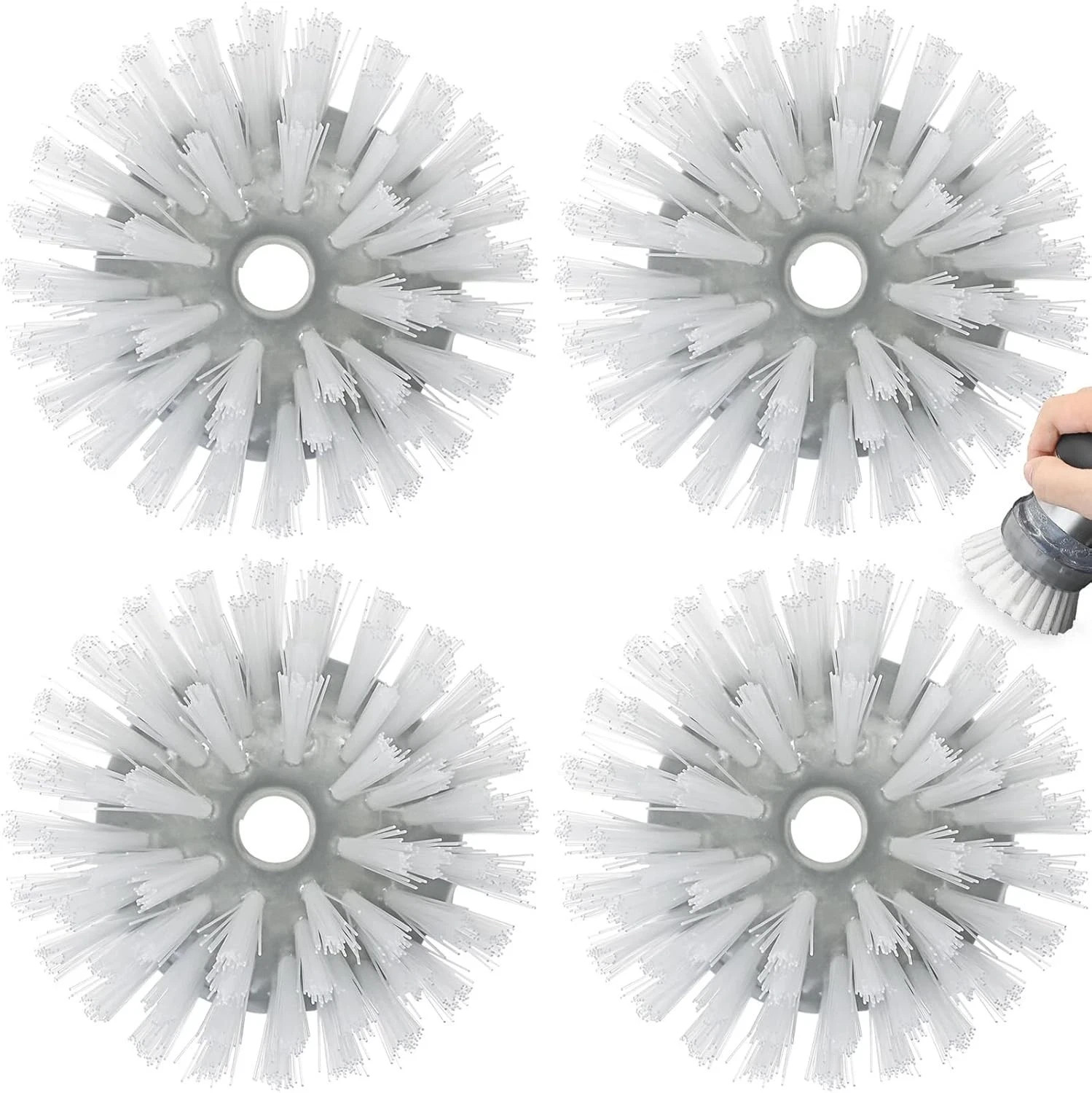 4-Pack OXO Steel Palm Brush Replacement Refills, Dish Soap Dispensing Brush Head