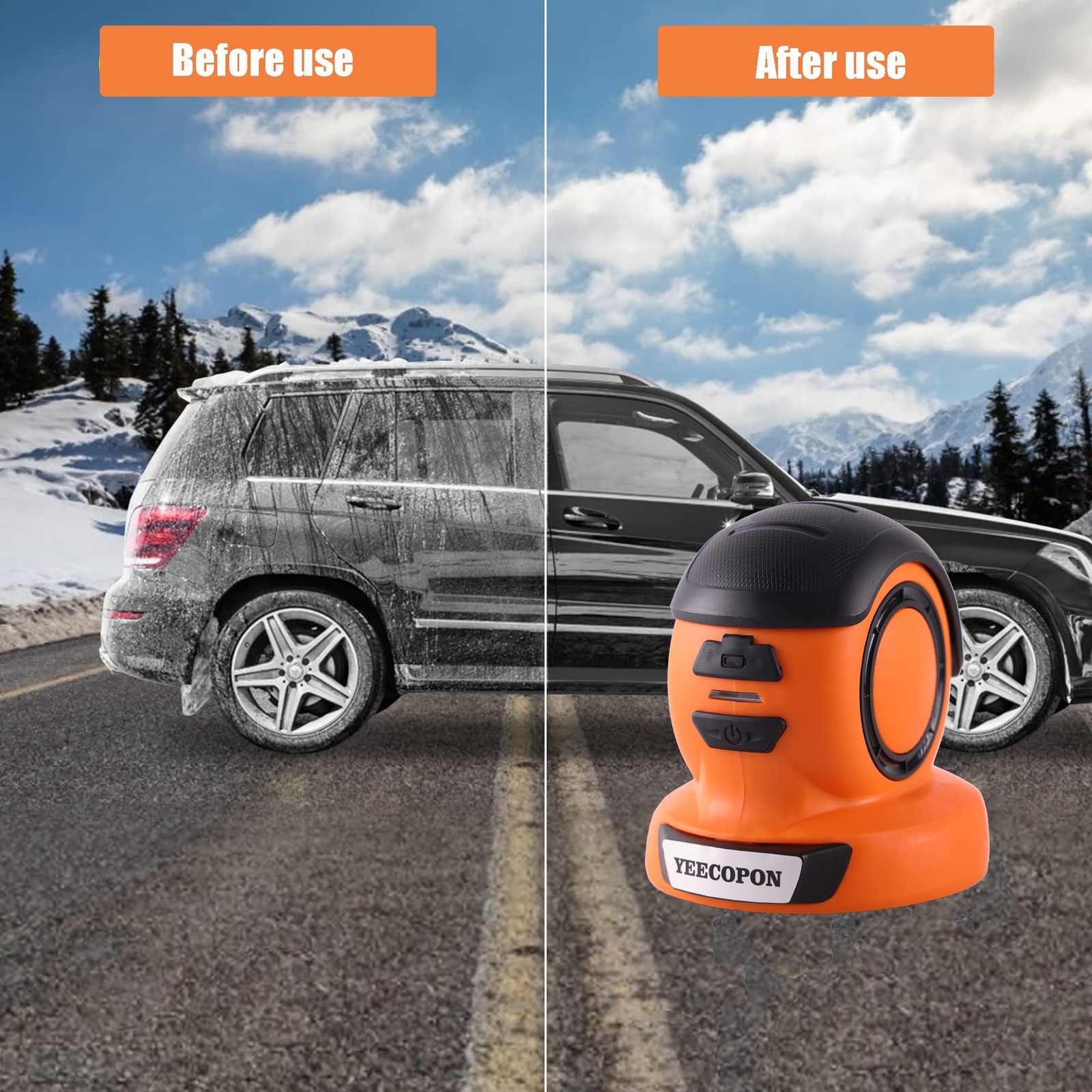 3in1 Electric Ice Scraper Cordless Defroster 500 RPM 2000mAh Battery