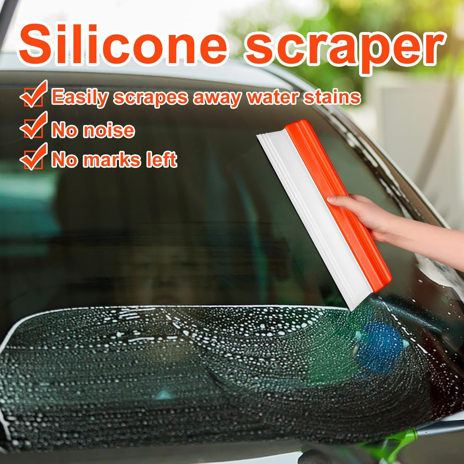 2 Pack 12.2 Inch Car Drying Squeegee Water Blade Silicone Squeegee Profession…