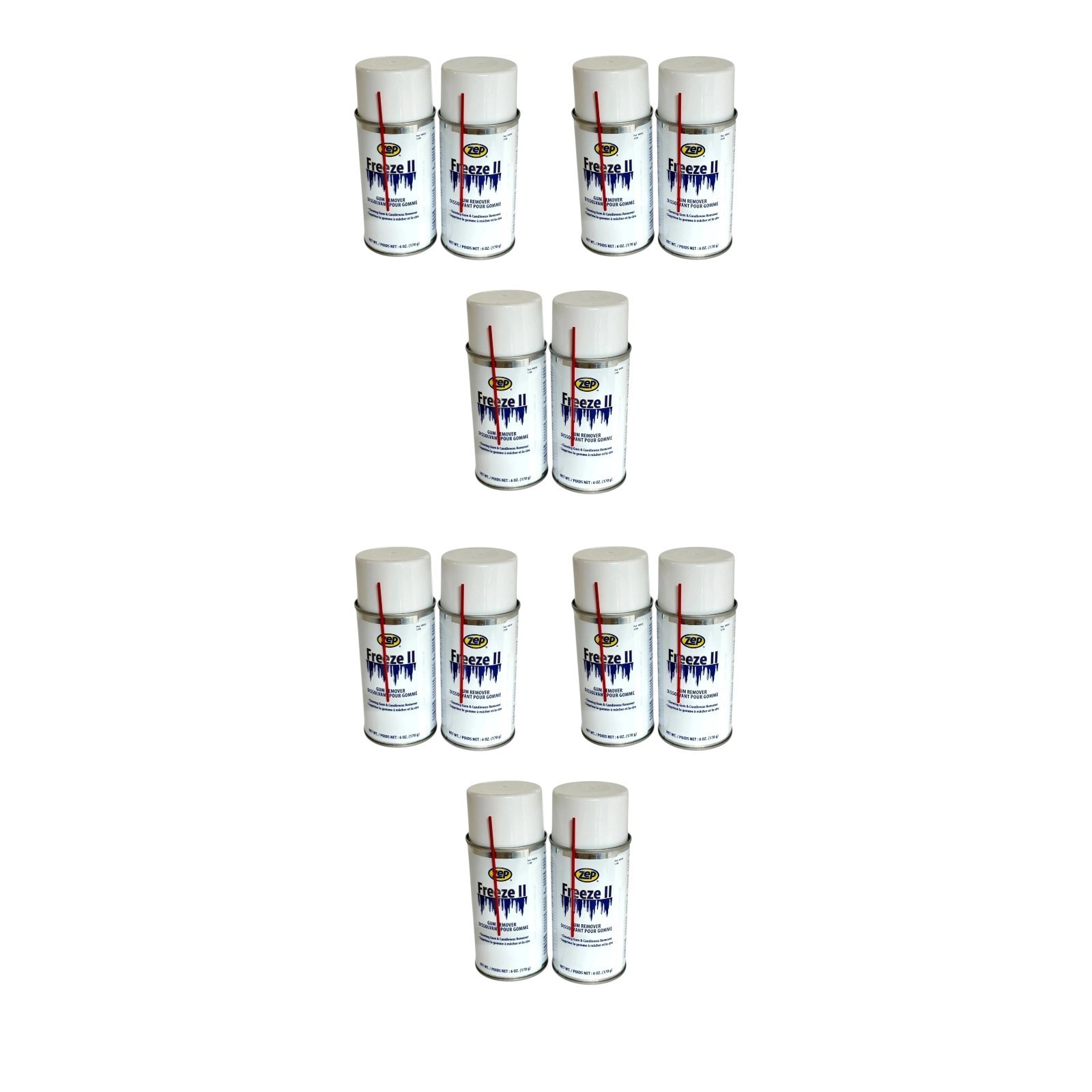Zep Freeze II Gum Remover Freezing Spray 6oz Cans , 12 Pack