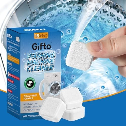 Gifto Washing Machine Cleaning Tablets, Individually Wrapped 15 Count, Fresh …