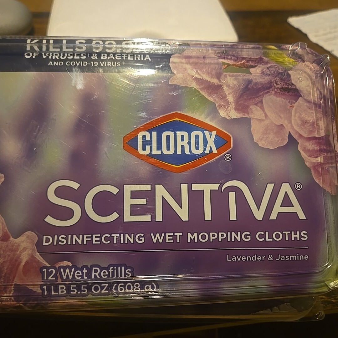 LOT OF 2 CLOROX Scentiva Wet Mopping Cloths 12 Refills Lavender & Jasmine