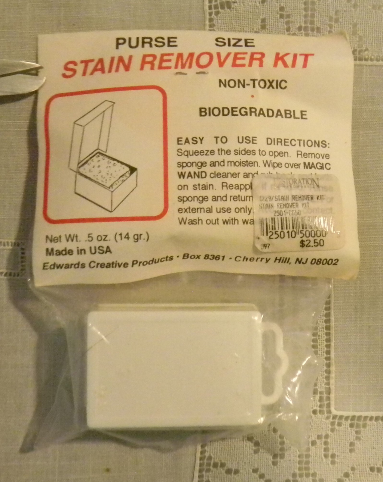Magic Wand Purse Size Stain Remover Kit Stick NOS Made USA Sealed Package 0.5 oz