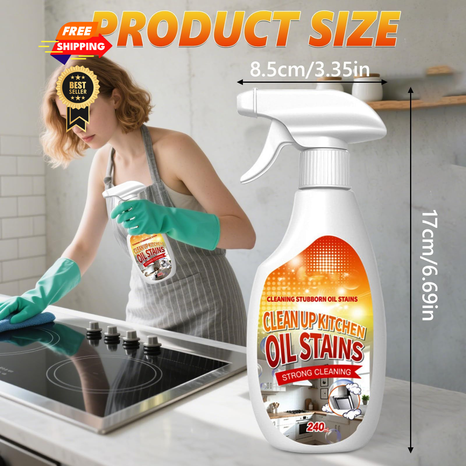 New Upgrade Kitchen Cleaner, Clean Up Oil Stains Spray,…