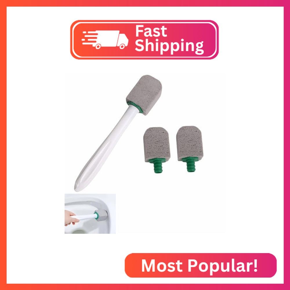 Pumice Stone Toilet Cleaning Kit with Long Handle – Effortless Hard Water Stain