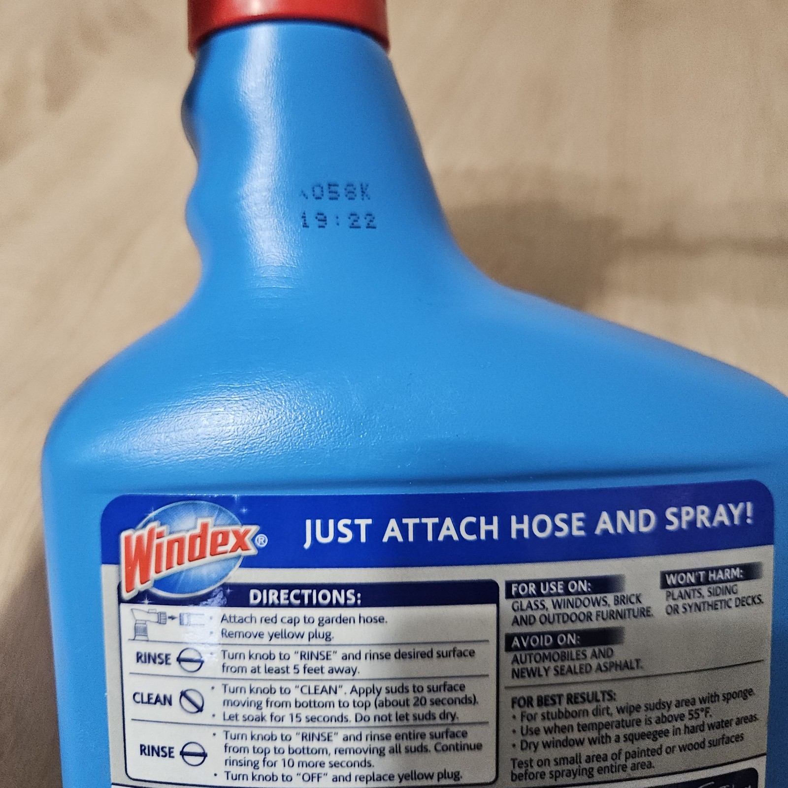 Windex Outdoor Glass & Patio Cleaner, 32 Fl. Oz., Connects to Hose End