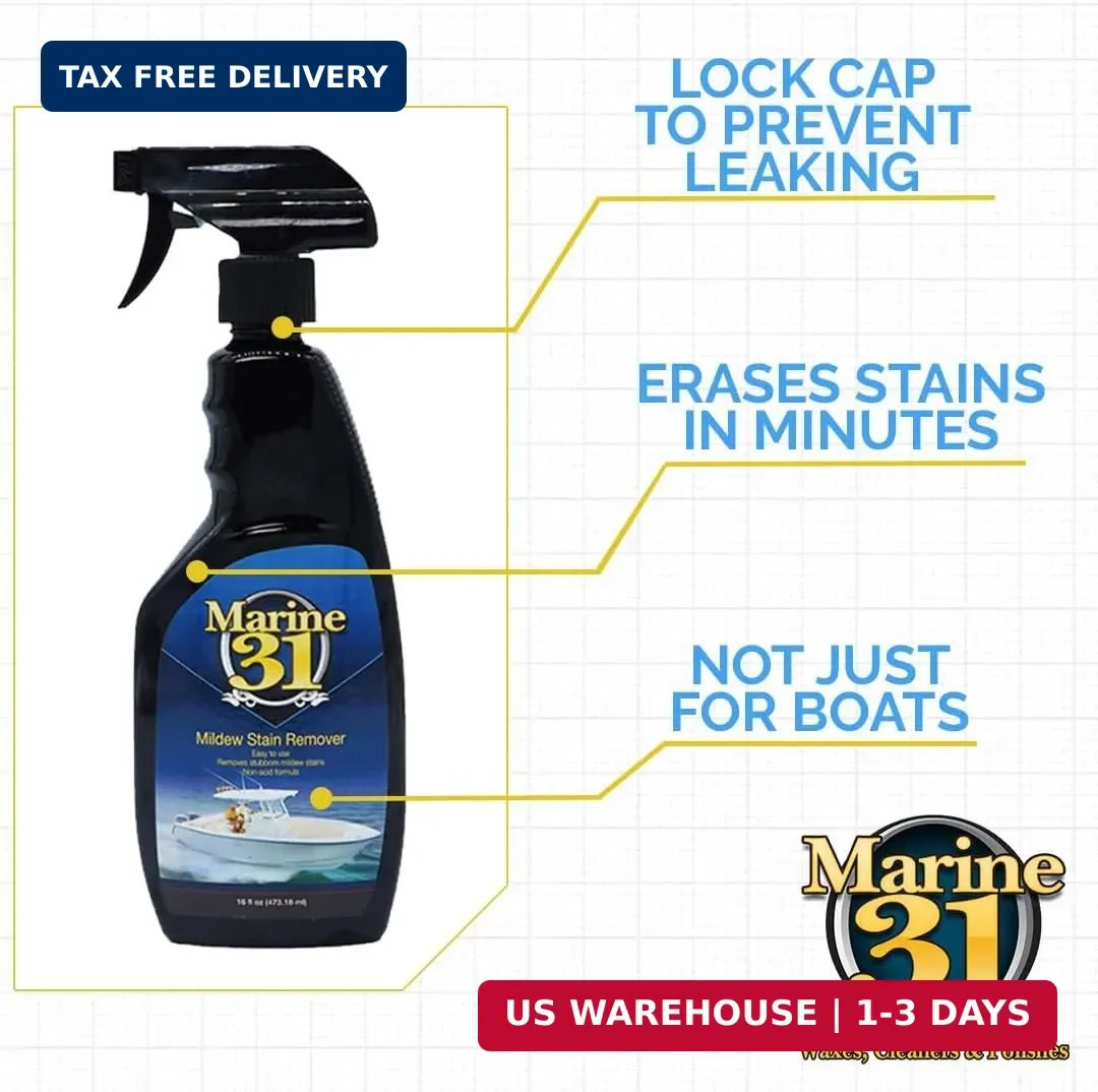 Marine 31 Mildew Stain Remover & Cleaner | Effective for Boats, Home, Patio, & B