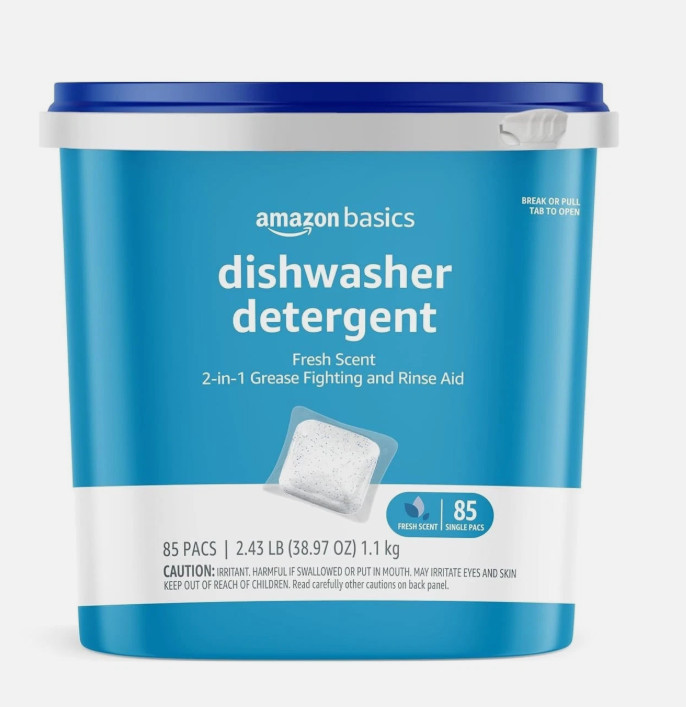 Lot 6 Amazon Basics Dishwasher Detergent Tubs FRESH SCENT packs (=510 TOTAL)