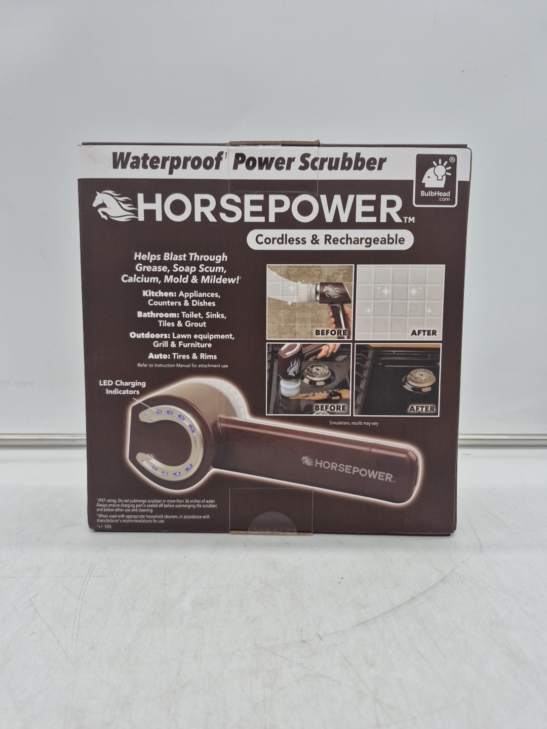 Horsepower Waterproof Power Scrubber Cordless and Rechargeable NIB