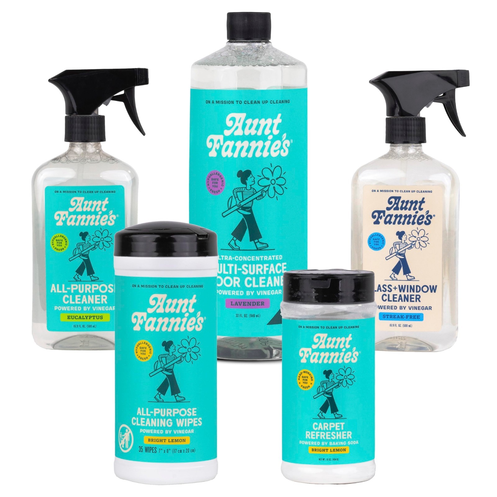Whole Home Cleaning Bundle – All Purpose Spray, Floor Cleaner, Glass Cleaner, Wi