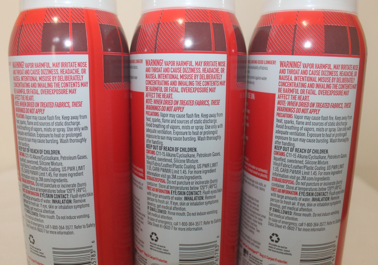 3 X Scotchgard Fabric Upholstery Water Shield Waterproof Protector 10 oz Each