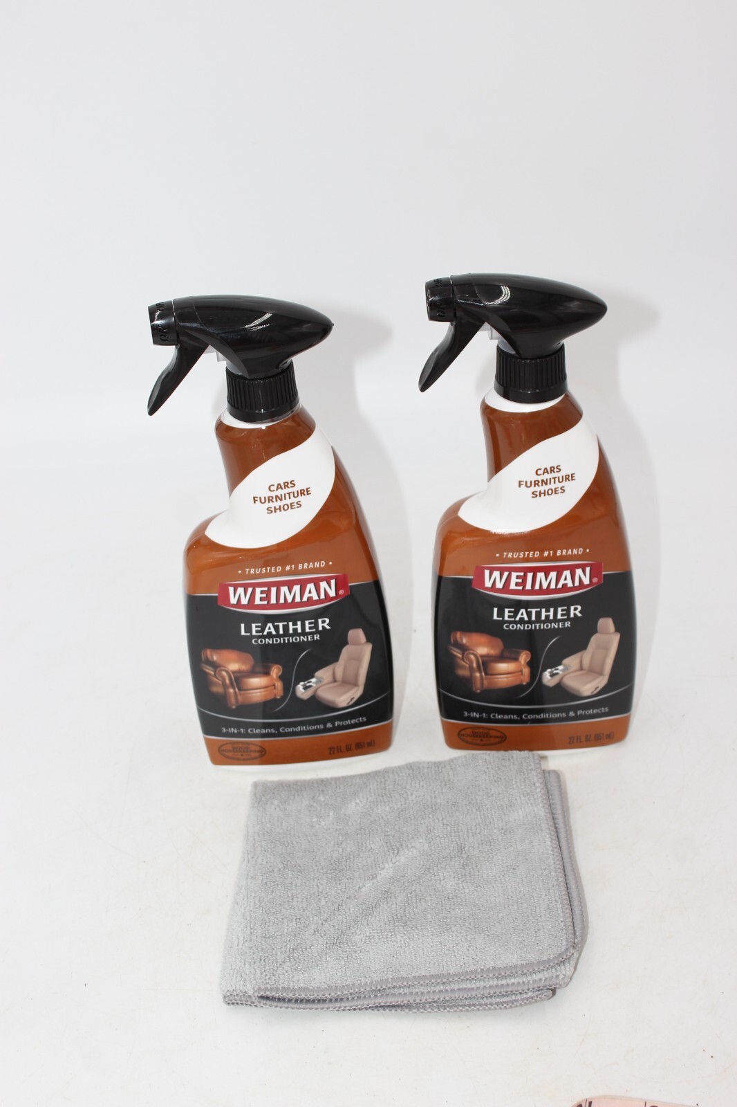 Lot of 2 Weiman Leather Conditioner Protect Restore Car Auto Seat Shoe Sofa 22oz