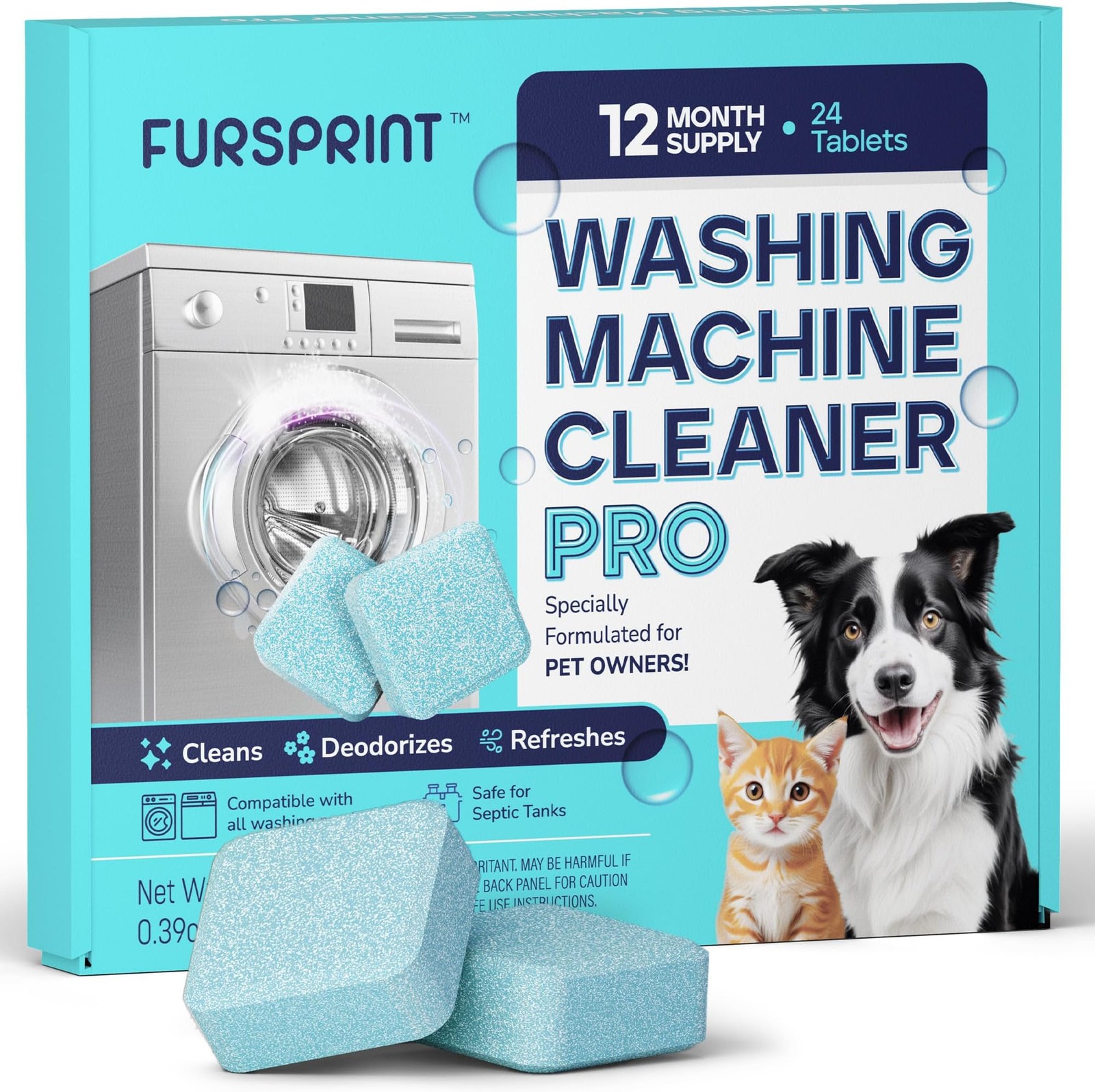 Washing Machine Cleaner Tablets – 24 Pack for a 12 Month Supply. Formulated f…