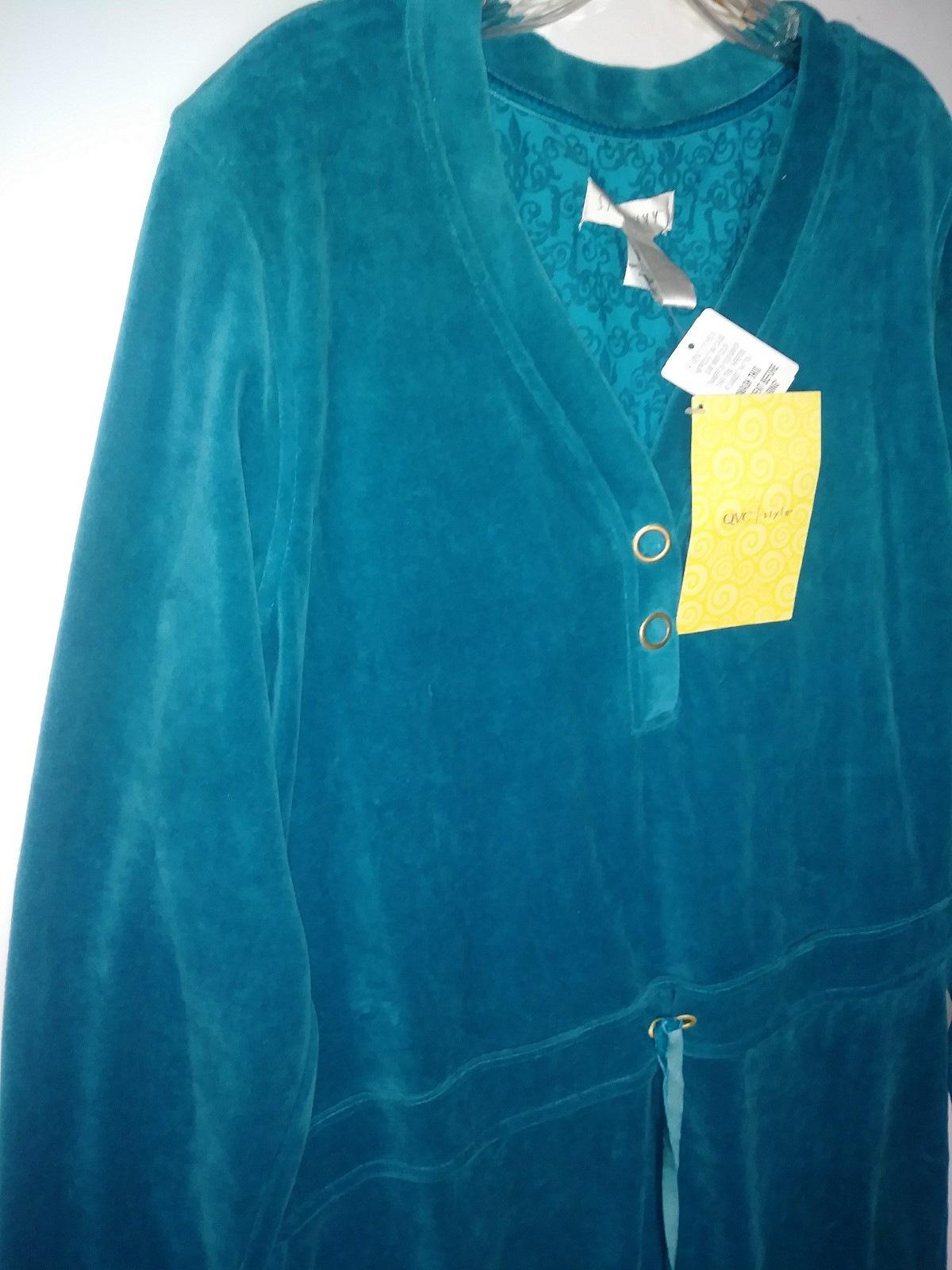 QVC SPORT SAVVY CASUAL PLUSH DRESS DARK GREEN SIZE LARGE NWT COTTON POLY VGC DR