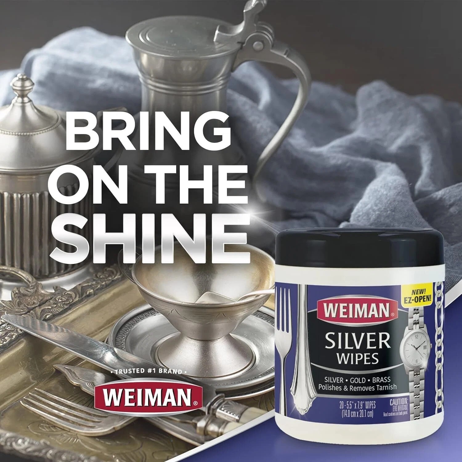 Weiman Jewelry Polish Cleaner, Tarnish Remover Wipes For silver & Gold 20