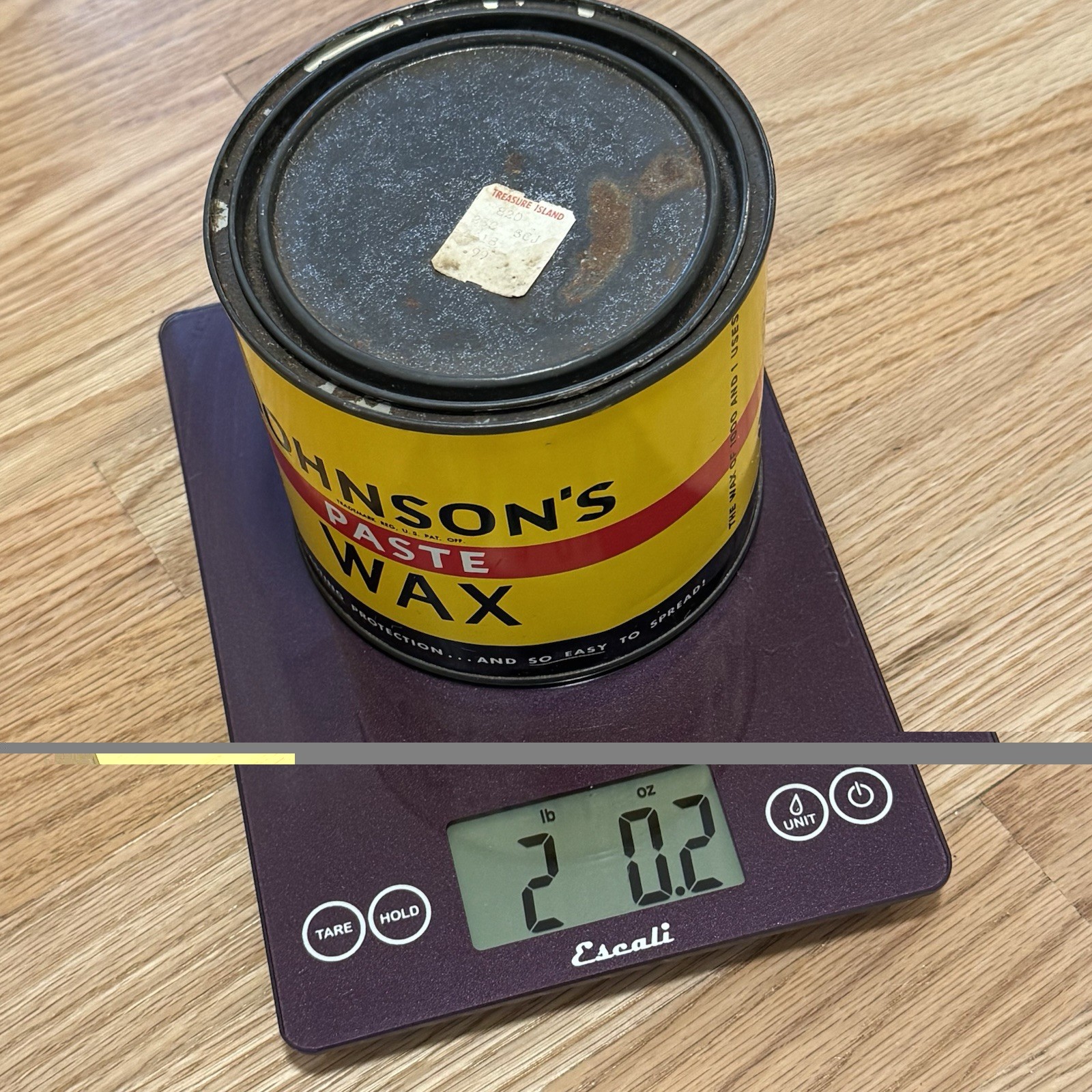 SC Johnson’s Paste Wax 2 lb Tin – Vintage Original Early Formula – 75+% Full!