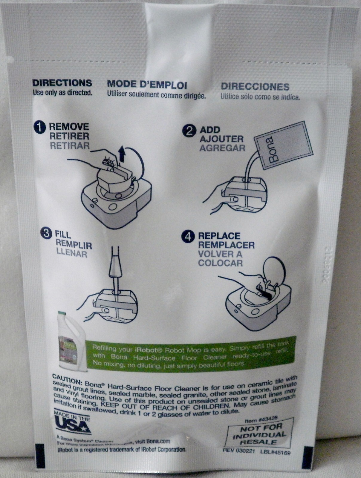 iRobot Mops Cleaning Agent Bona Hard Floor Cleaner Bona Hard Surface Floor Clean