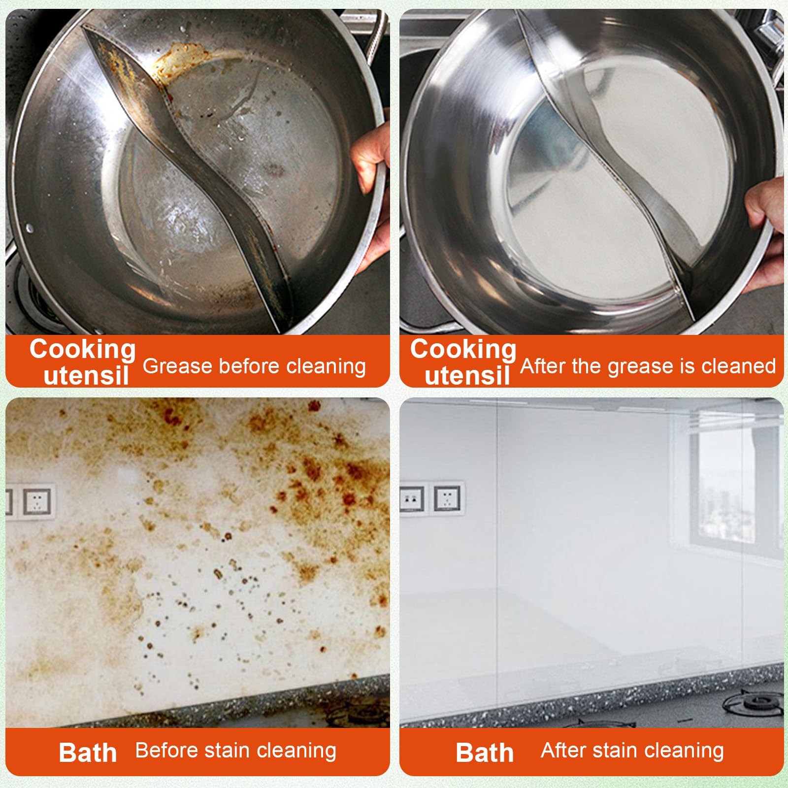 Kitchen Heavy Oil Cleaner Stain, Heavy Oil Stain Cleaner Kitchen, 300ml Multi…
