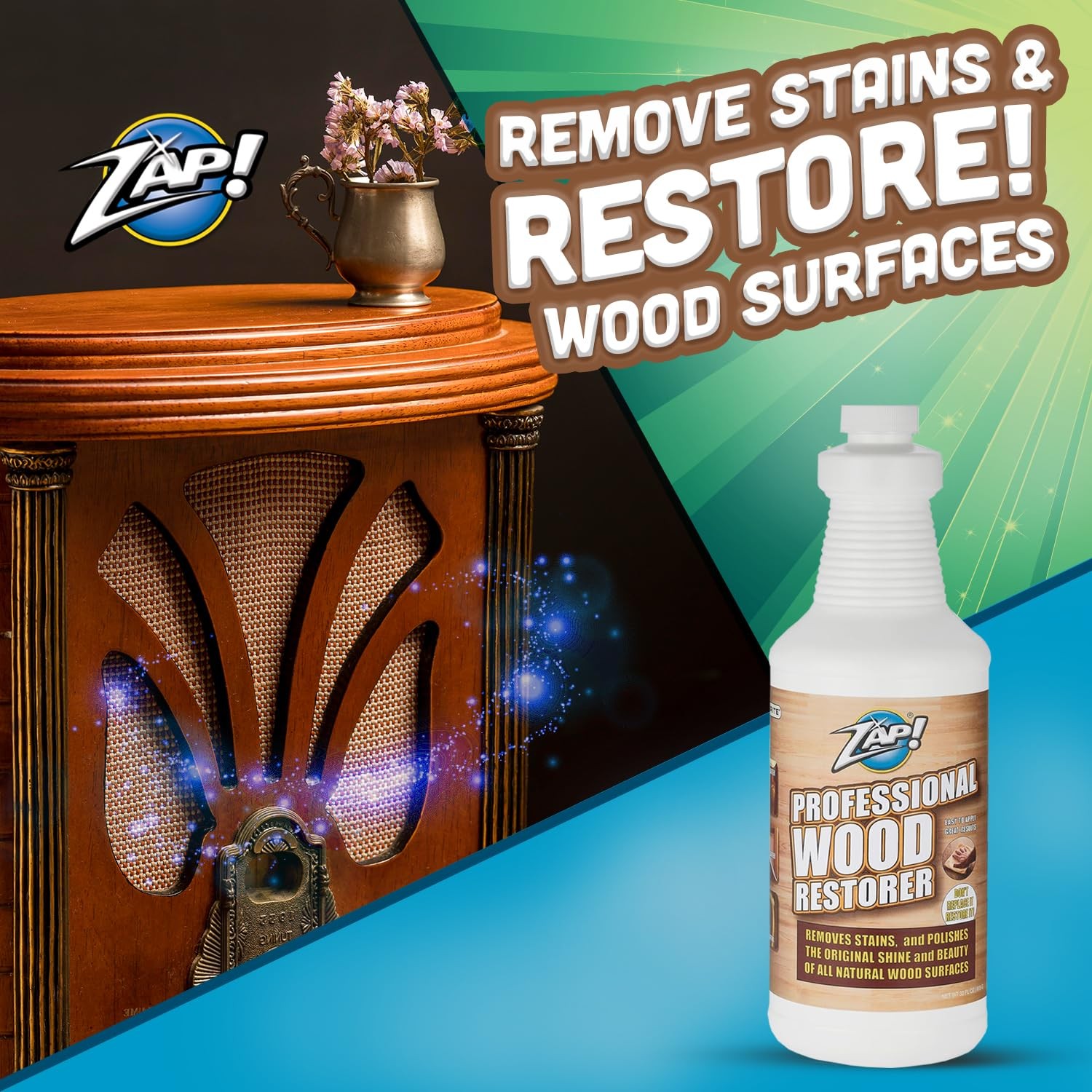 Wood Cleaner and Restorer 32oz Cleans Polishes Cabinets Furniture
