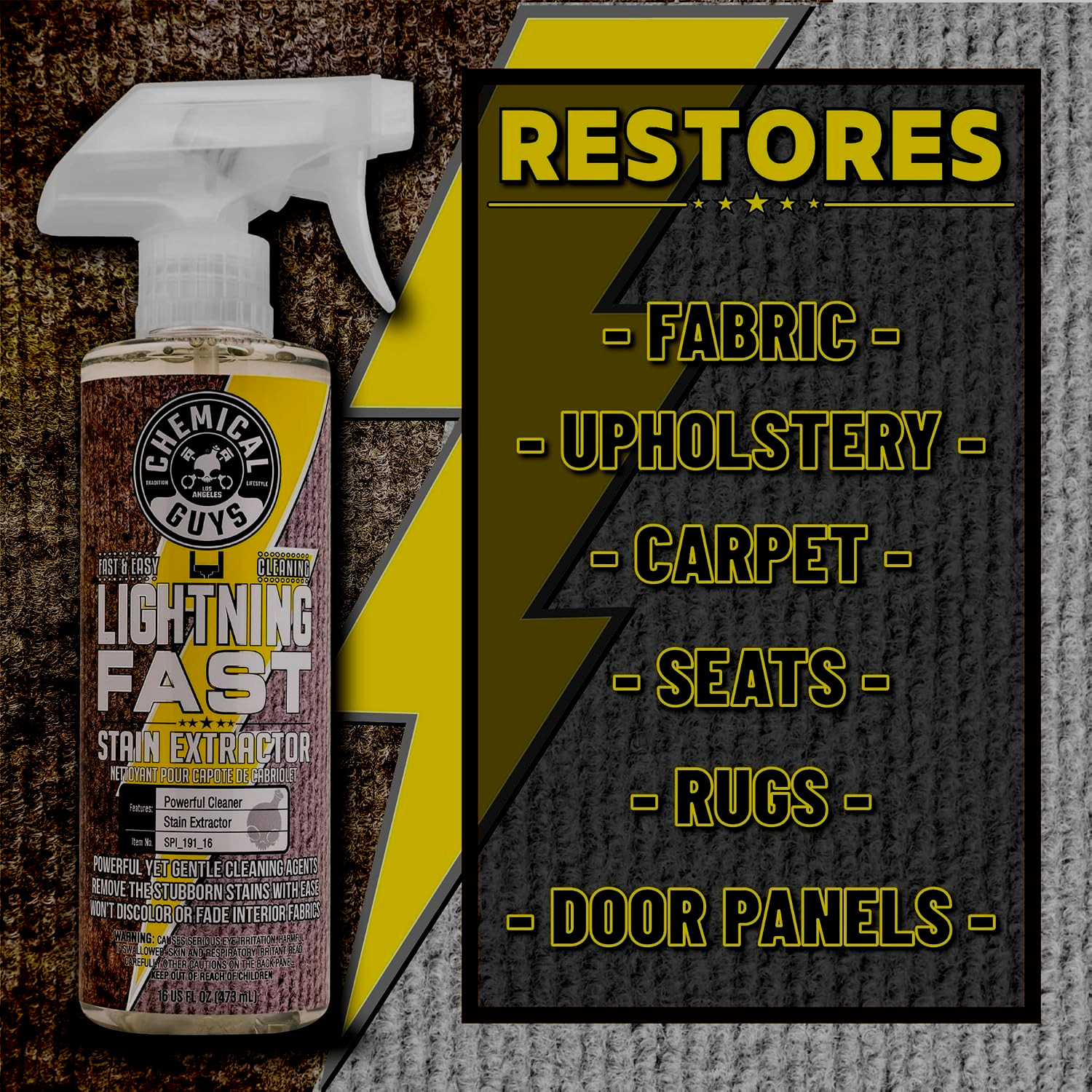 Chemical Guys Lightning Fast Carpet and Upholstery Stain Extractor