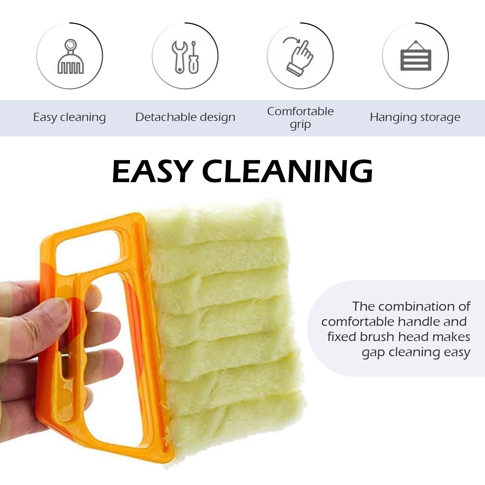 2PCS Blind Cleaner Duster Tool, Microfiber Washable Handheld Mini Duster Brush,
