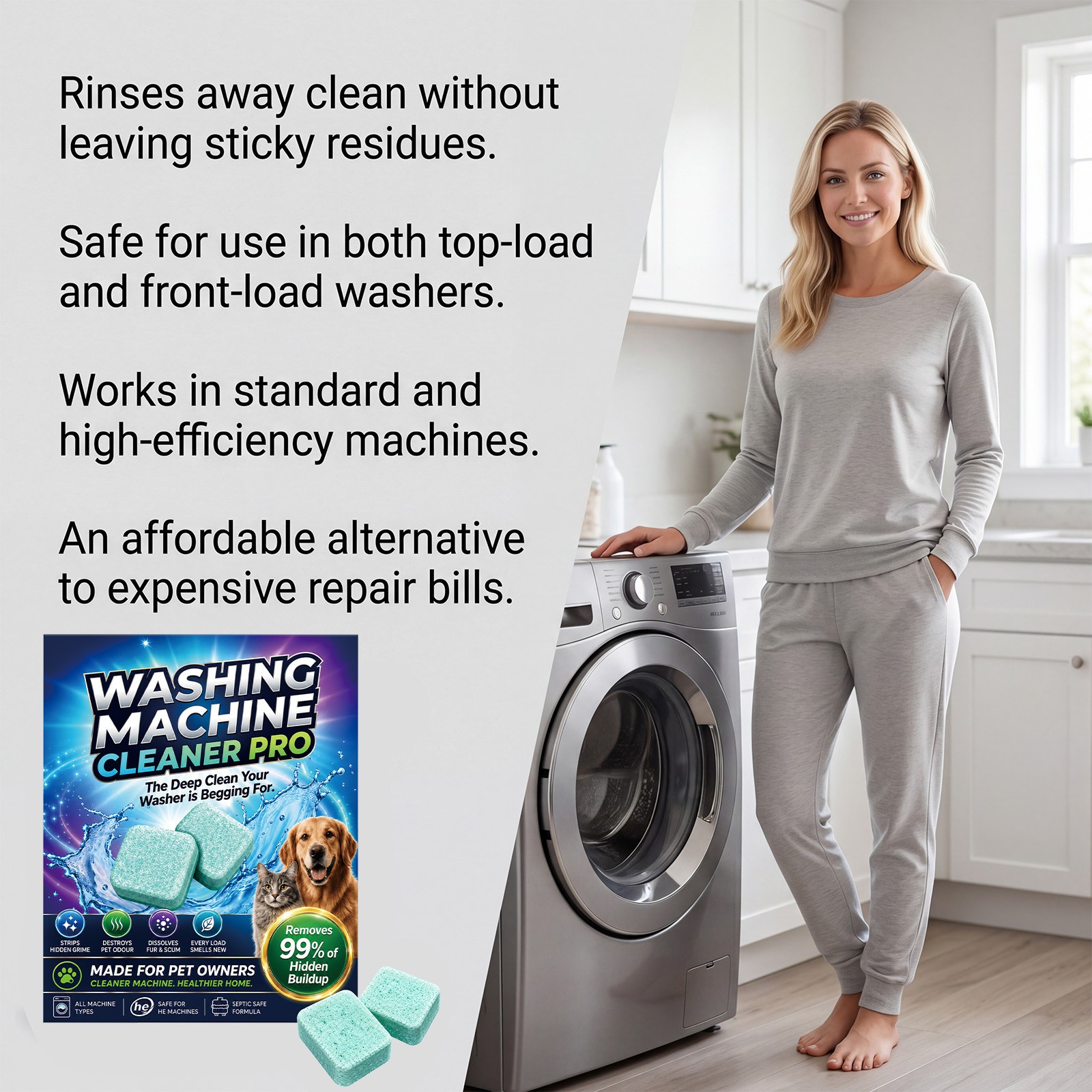 Washing Machine Cleaner Pro, Prime Drum Washing Machine Cleaner 12 TABLETS