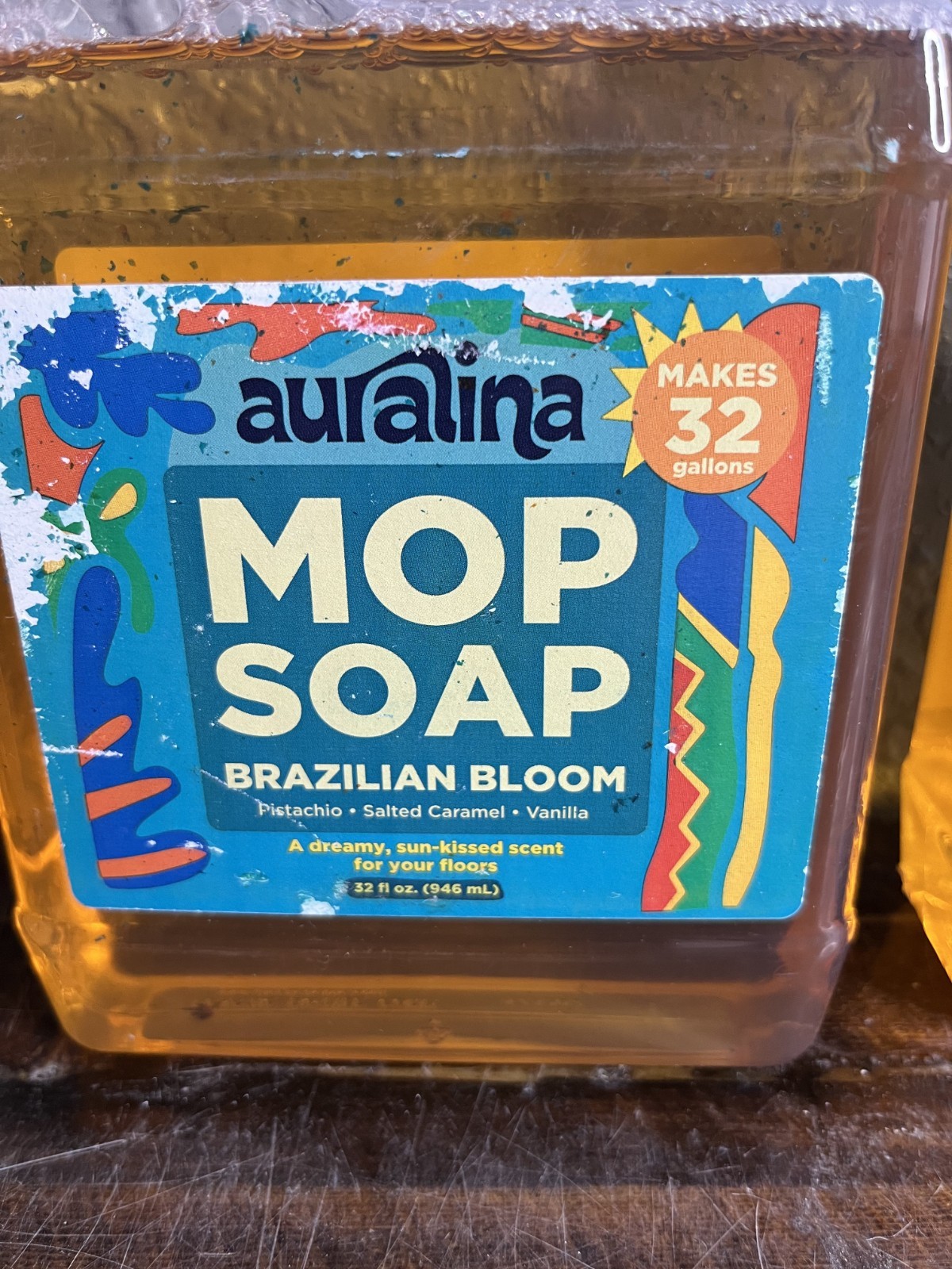 2-Pack Auralina Mop Soap Brazilian Bloom Floor Cleaner 32oz Concentrate