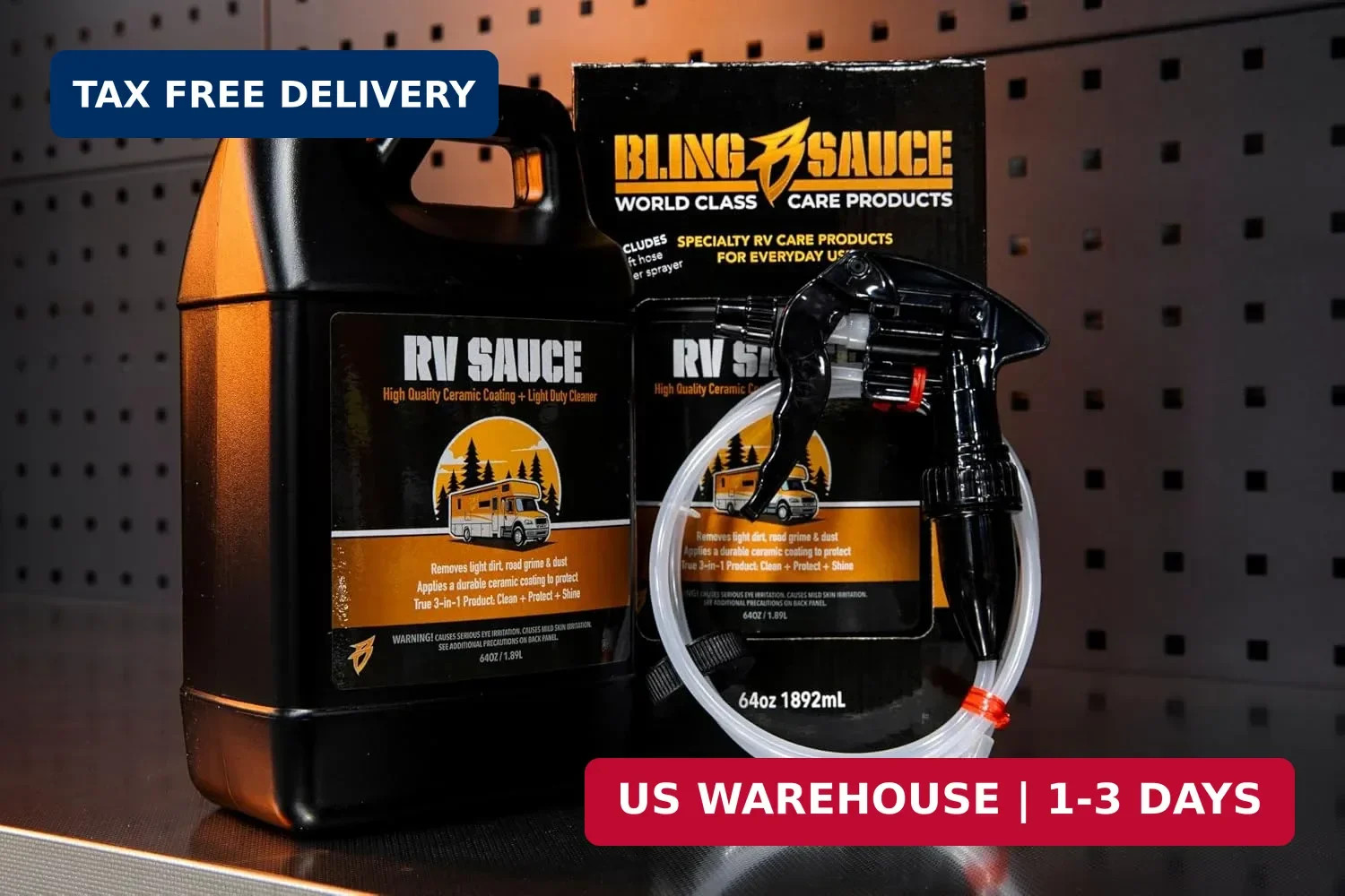 Bling Sauce RV Sauce, Ceramic Coating Plus Light Duty Cleaner, 3-in-1 Clean, Pro