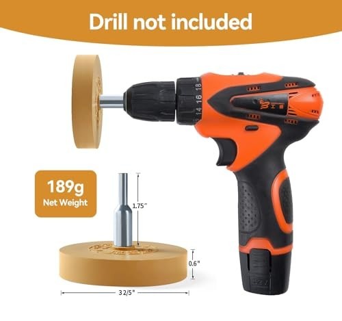 2 Pack Decal Remover Eraser Wheel Rubber Eraser Wheel for Drill Removes Car Stri