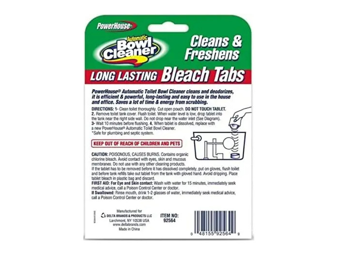 PowerHouse Automatic Bowl Cleaner Bleach Tabs 2ct Each Pack – 6 Packs