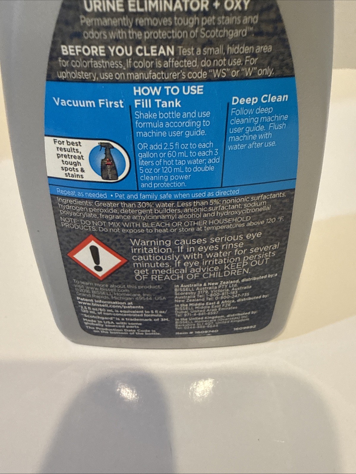 Bissell 8oz Bottle Professional Pet Urine Eliminator + 2x Oxy Formula