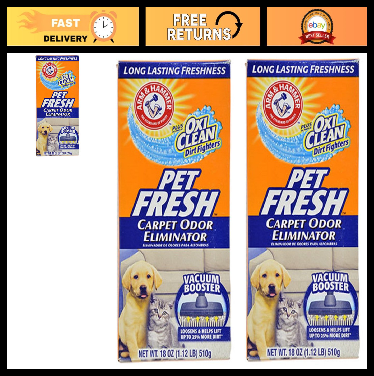 Carpet Odor Eliminator & Oxi Clean Dirt Fighters, 18 oz, Pack of 2 – Pet Fresh