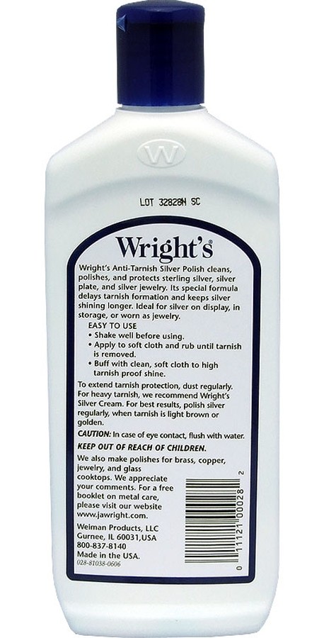 SILVER POLISH & CREAM Cleaner Anti Tarnish Clean Sterling Flatware WRIGHT’S 028