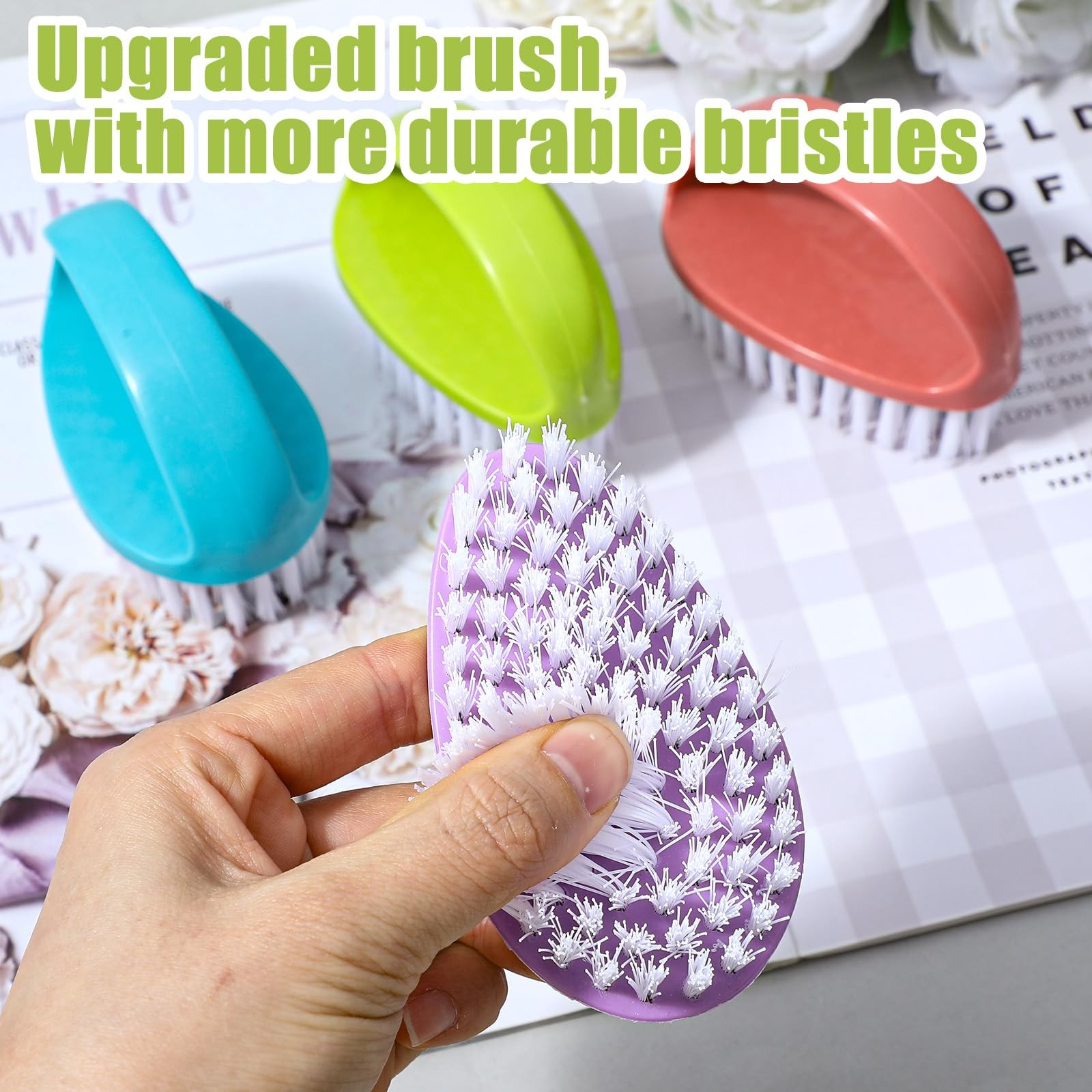 12 Pcs Small Scrub Brushes, 4″ Heavy Duty Stiff Bristles Cleaning Brushes, Du…