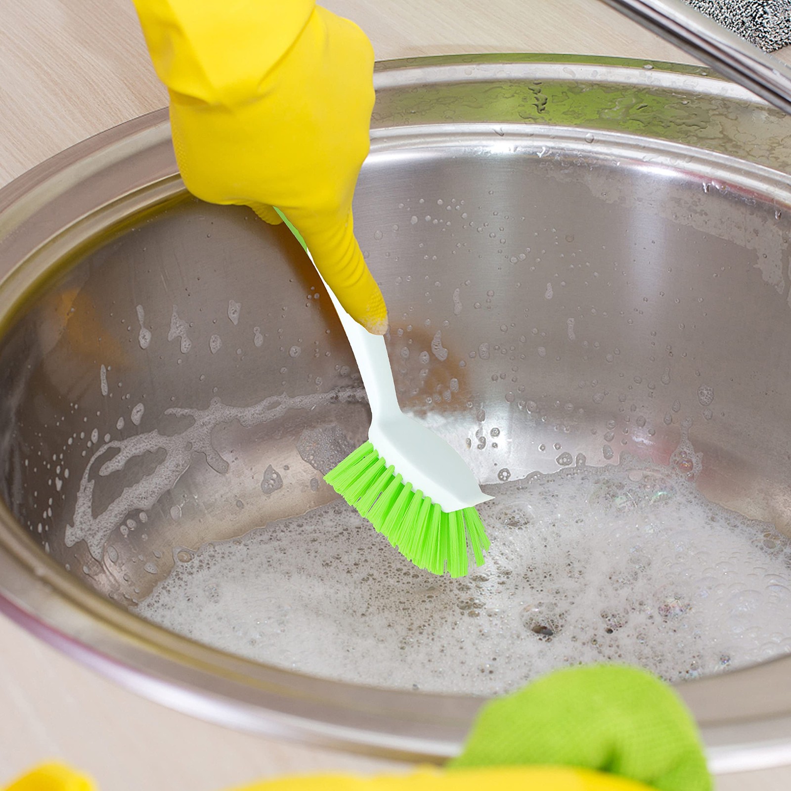 2pack Kitchen Green Scrub Brush For Cleaning Dishes Pots Pan Sink And Bathroom W