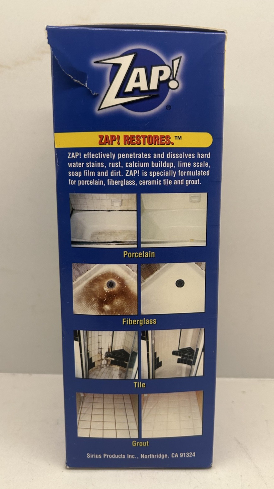 Zap! Professional Restorer 16oz — New Open Box — Porcelain Fiberglass Tile Grout