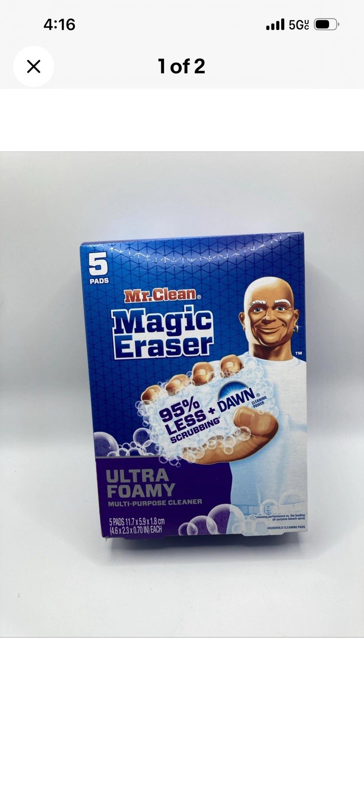 Mr. Clean Magic Eraser Ultra Foamy All Purpose Cleaner Dawn Cleaning Pad 5 Pack