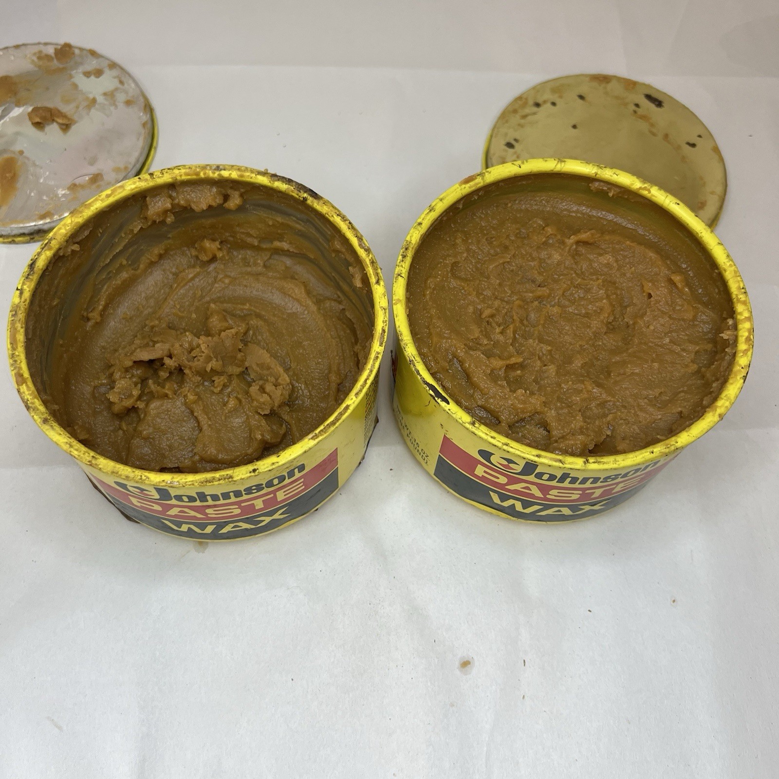 Discontinued SC Johnson Paste Wax Original Formula 2 Cans 1 lb 11.7 oz Remaining