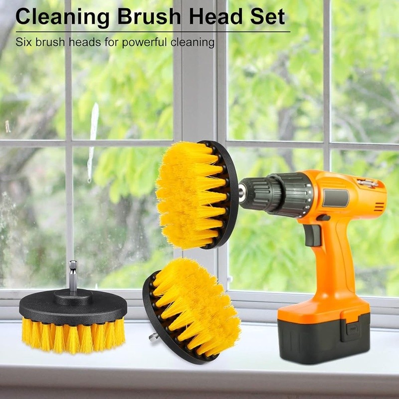 Drill Brush Attachment Kit Cleaning Bathtub Sink Tile Grout Shower Auto New