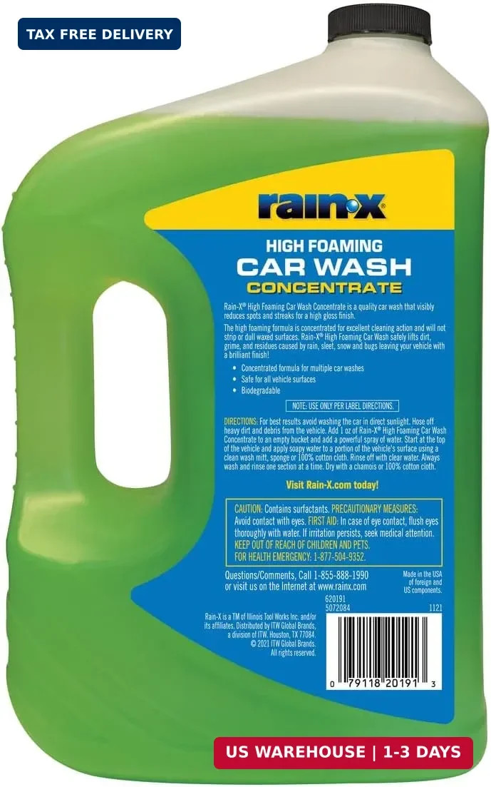 Rain-X 620191 Car Wash – 100 fl oz. High-Foaming, Concentrated Formula for Great