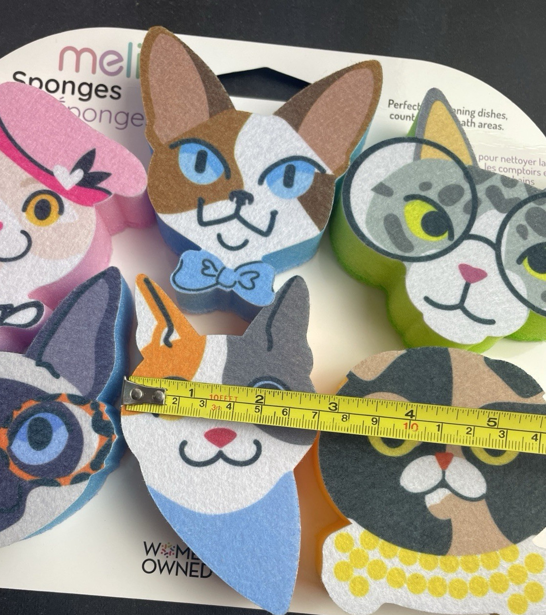 Kitchen Sponges CATS 6 PACK Reusable Scrubbing Sponge Cute Funny Cats NEW