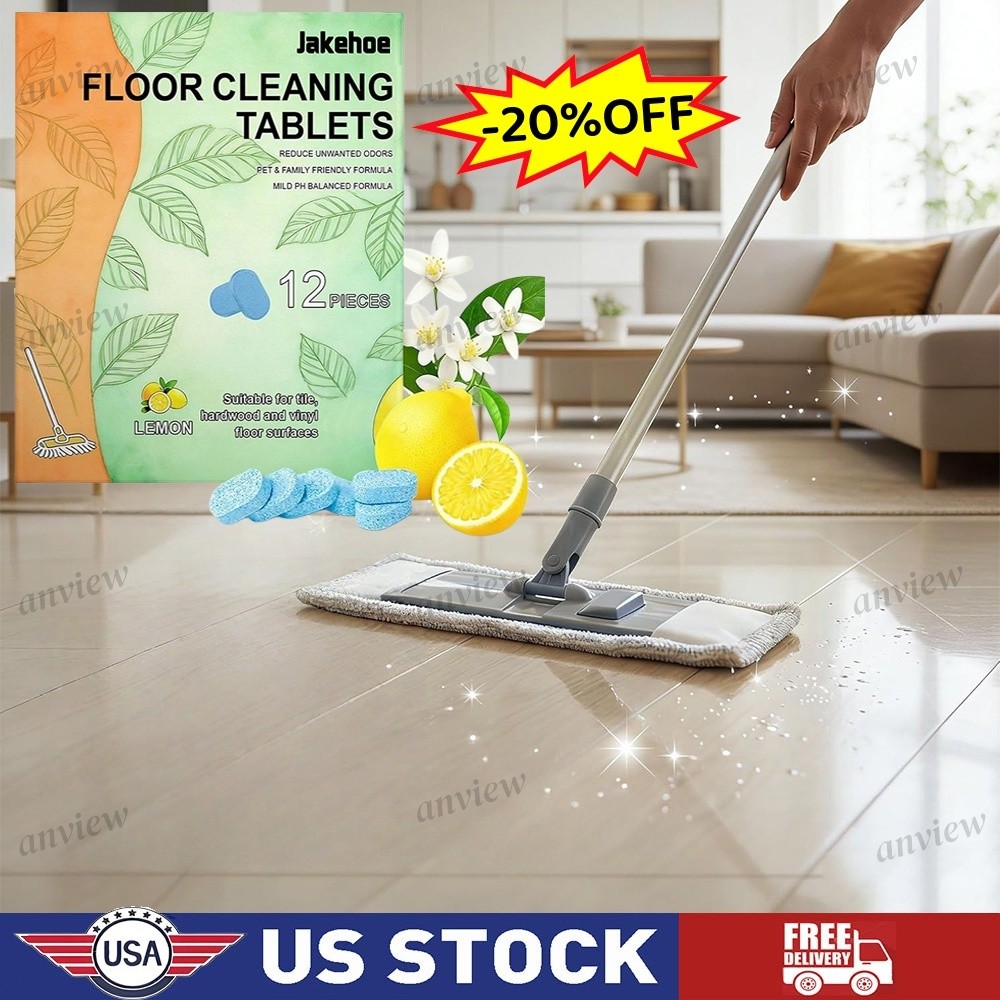 12pc Floor Cleaning Solution Tablet, Deep Cleans for Multiple Floors,lemon Scent
