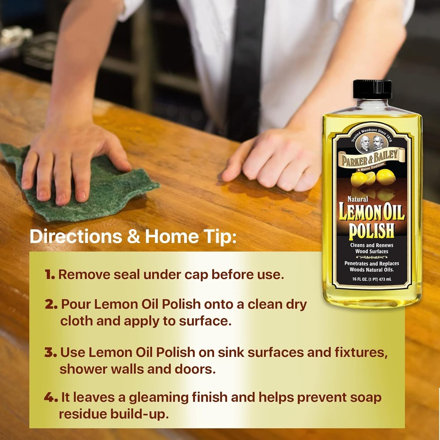 Multi-Purpose 16oz Lemon Oil Furniture Cleaner – Easy Application & Brilliance